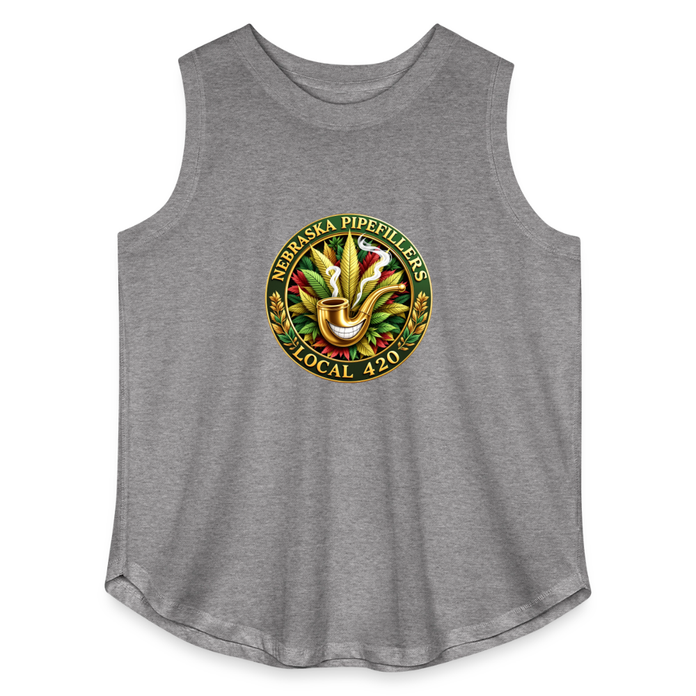 NEBRASKA PIPEFILLERS LOCAL 420 Women's Curvy Relaxed Tank Top - granite heather 