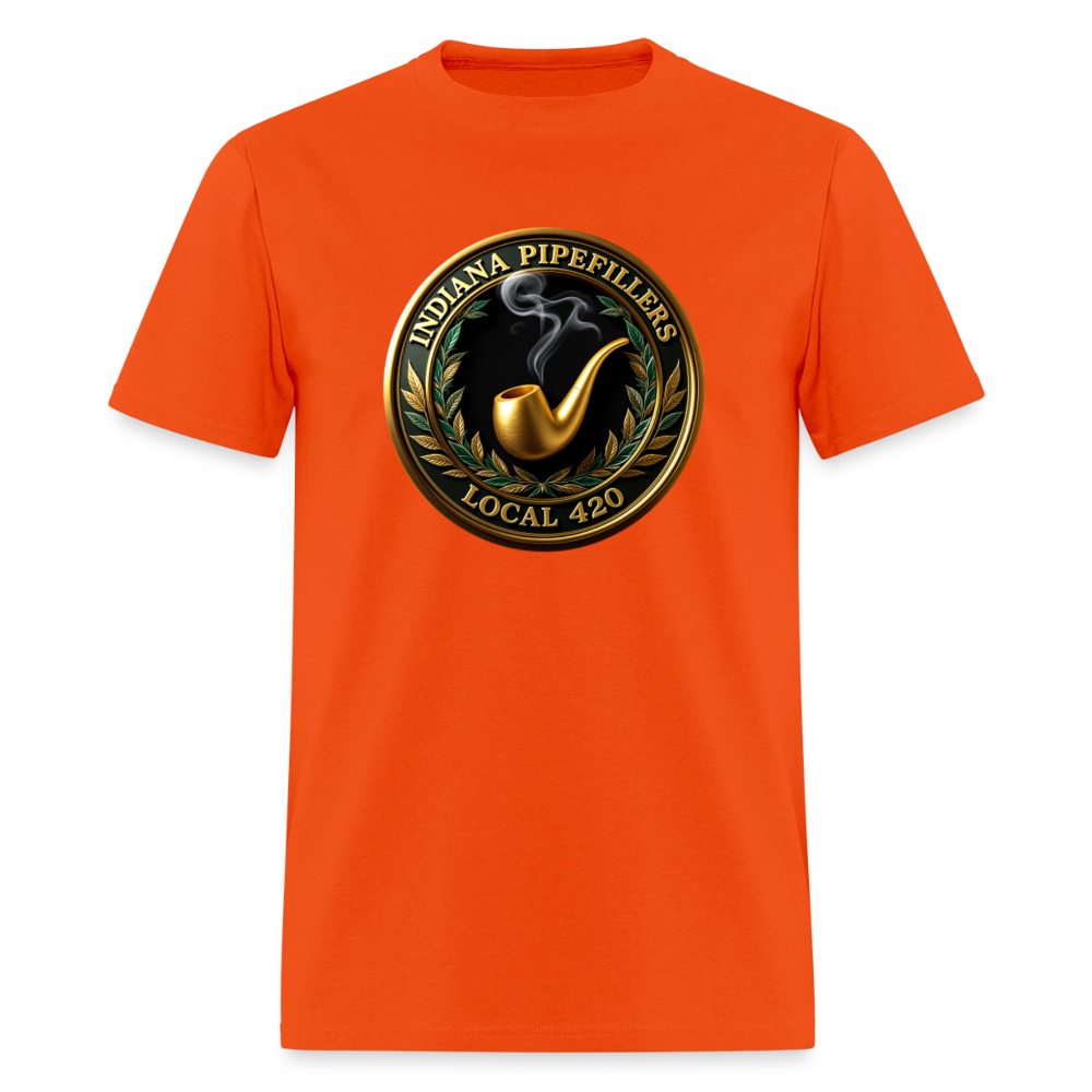 INDIANA PIPEFILLERS LOCAL 420 Men's T-Shirt - orange