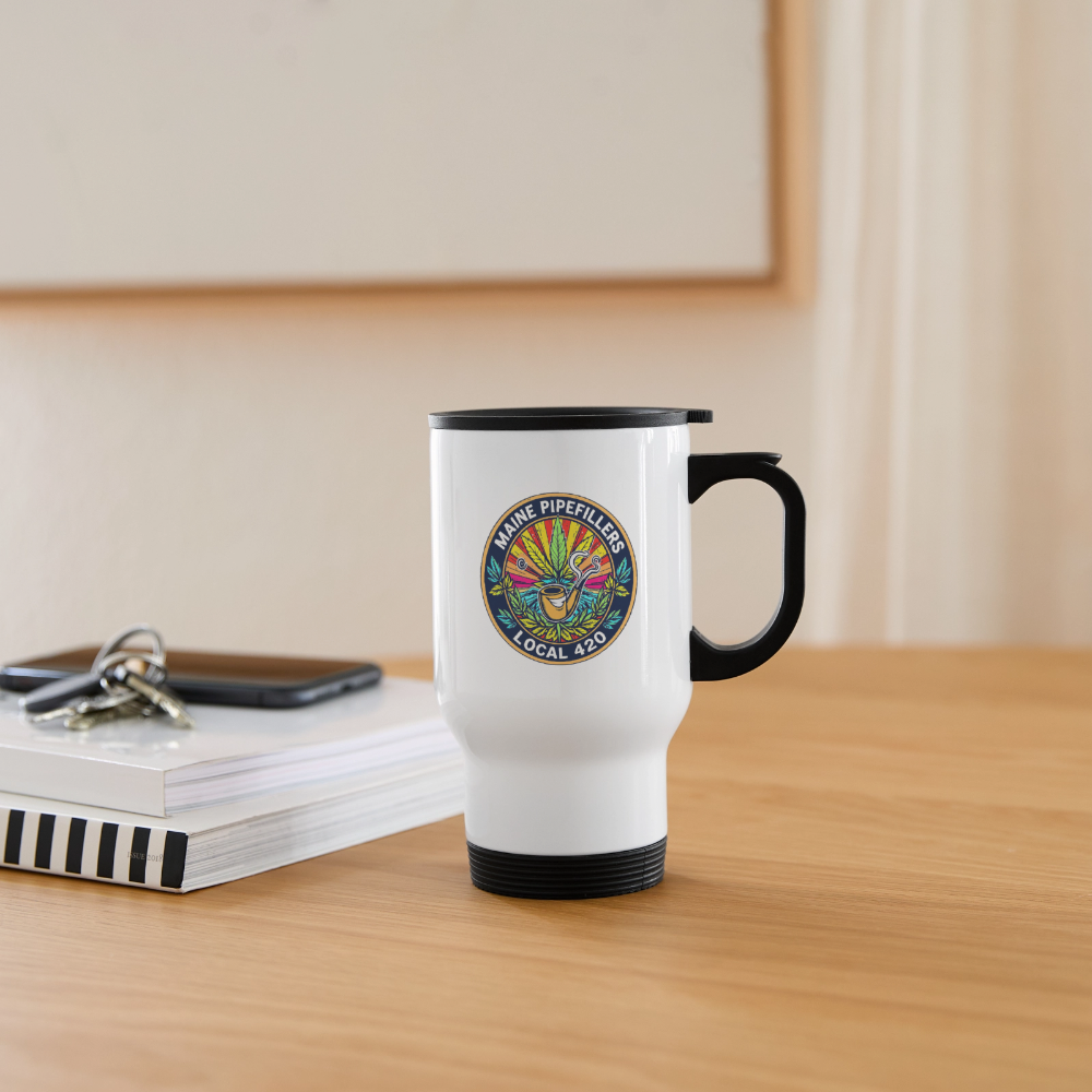 MAINE PIPEFILLERS LOCAL 420 14oz Stainless Steel Travel - white