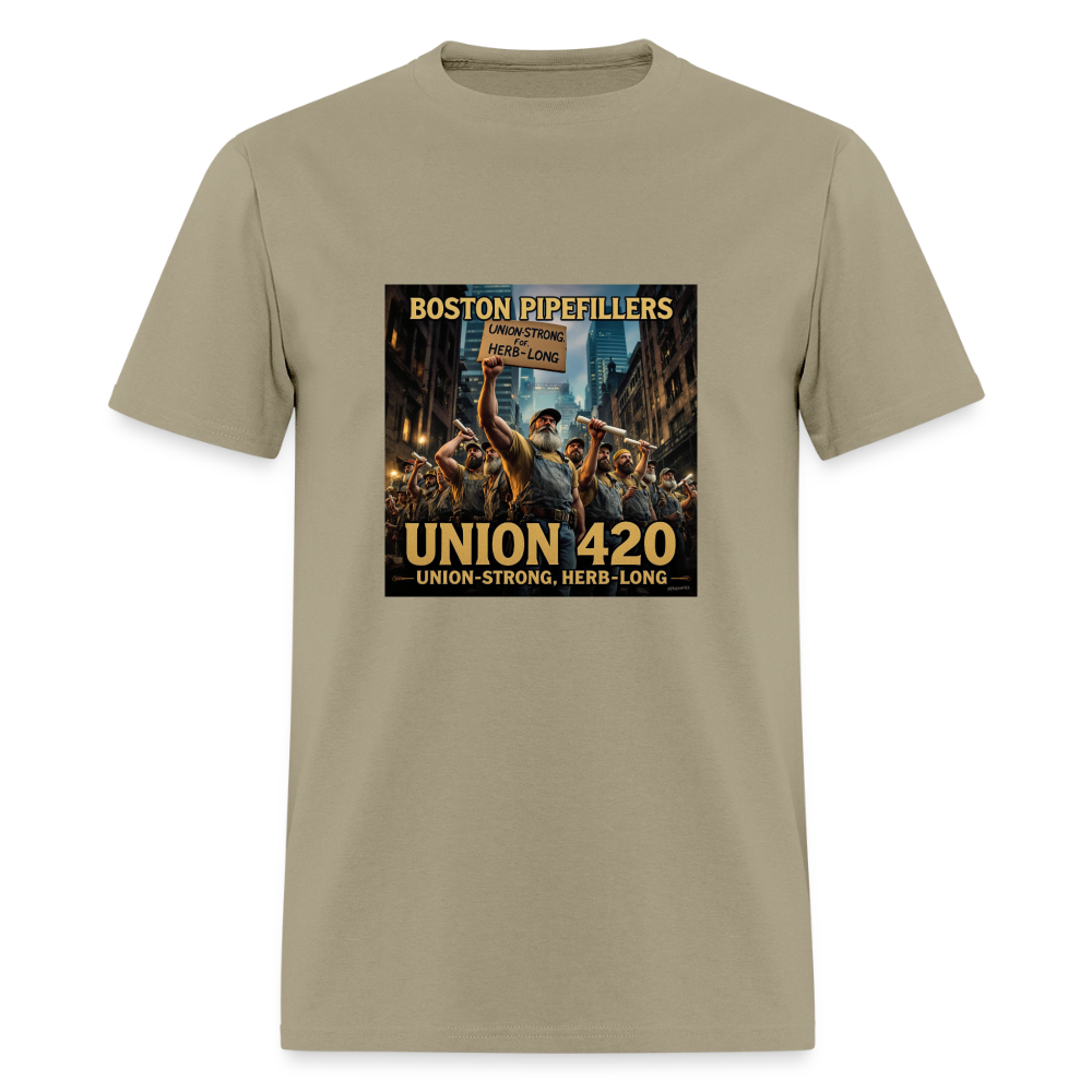 NEW ENGLAND PIPEFILLERS UNION 420 Men's T-Shirt - khaki