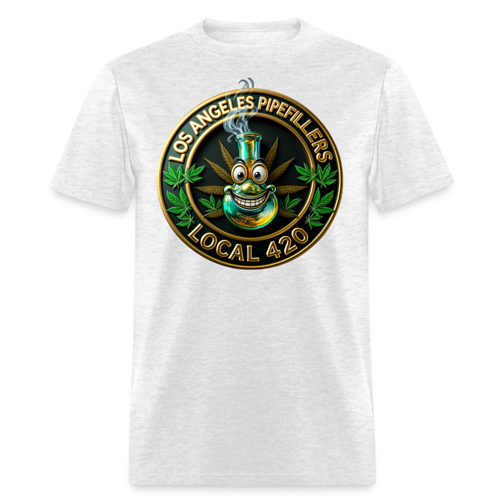 LOS ANGELES PIPEFILLERS LOCAL 420  Men's T-Shirt - light heather gray