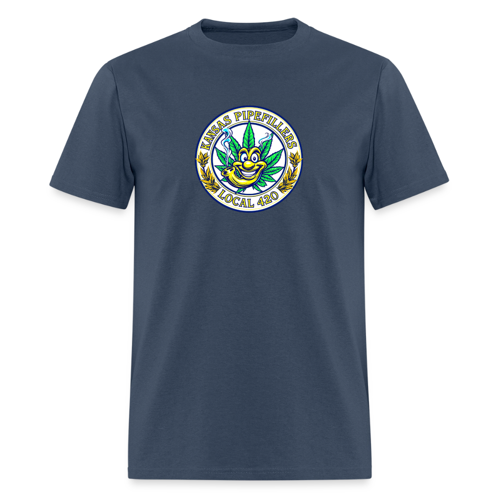KANSAS PIPEFILLERS LOCAL 420 Men's T-Shirt -  blue dusk