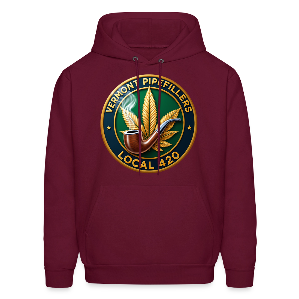 VERMONT PIPEFILLERS LOCAL 420 2 EMBLEM Men's Hoodie - burgundy