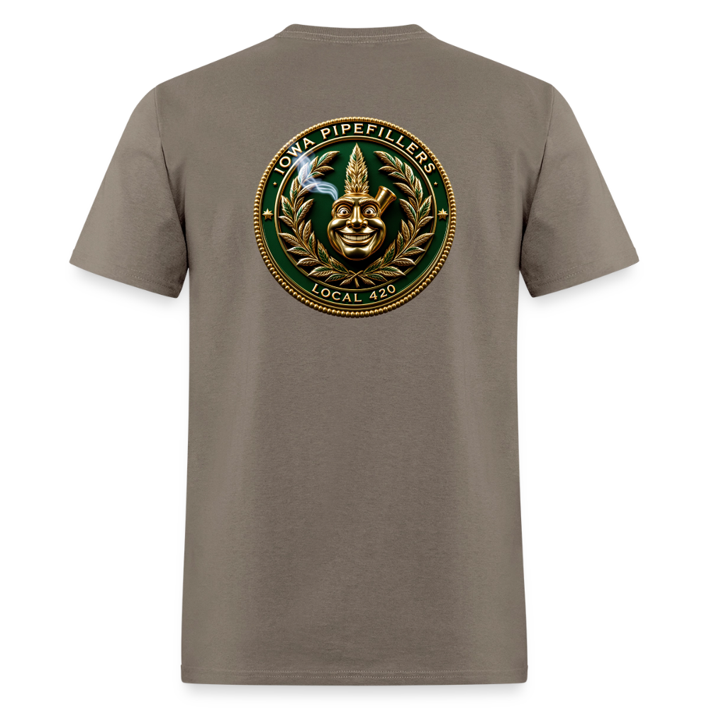 IOWA PIPEFILLERS LOCAL 420 F/B DESIGN Men's T-Shirt - safari