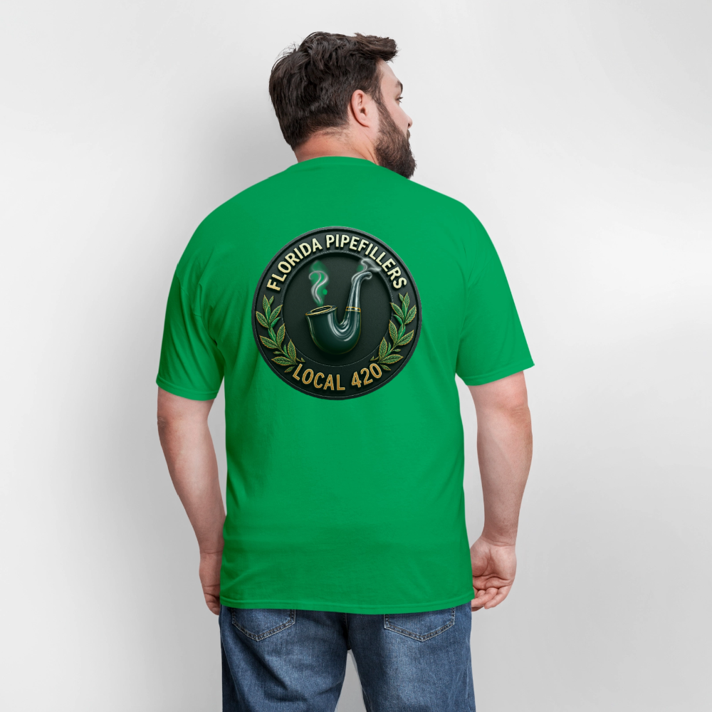 FLORIDA PIPEFILLERS LOCAL 420 F/B DESIGN Men's T-Shirt - bright green