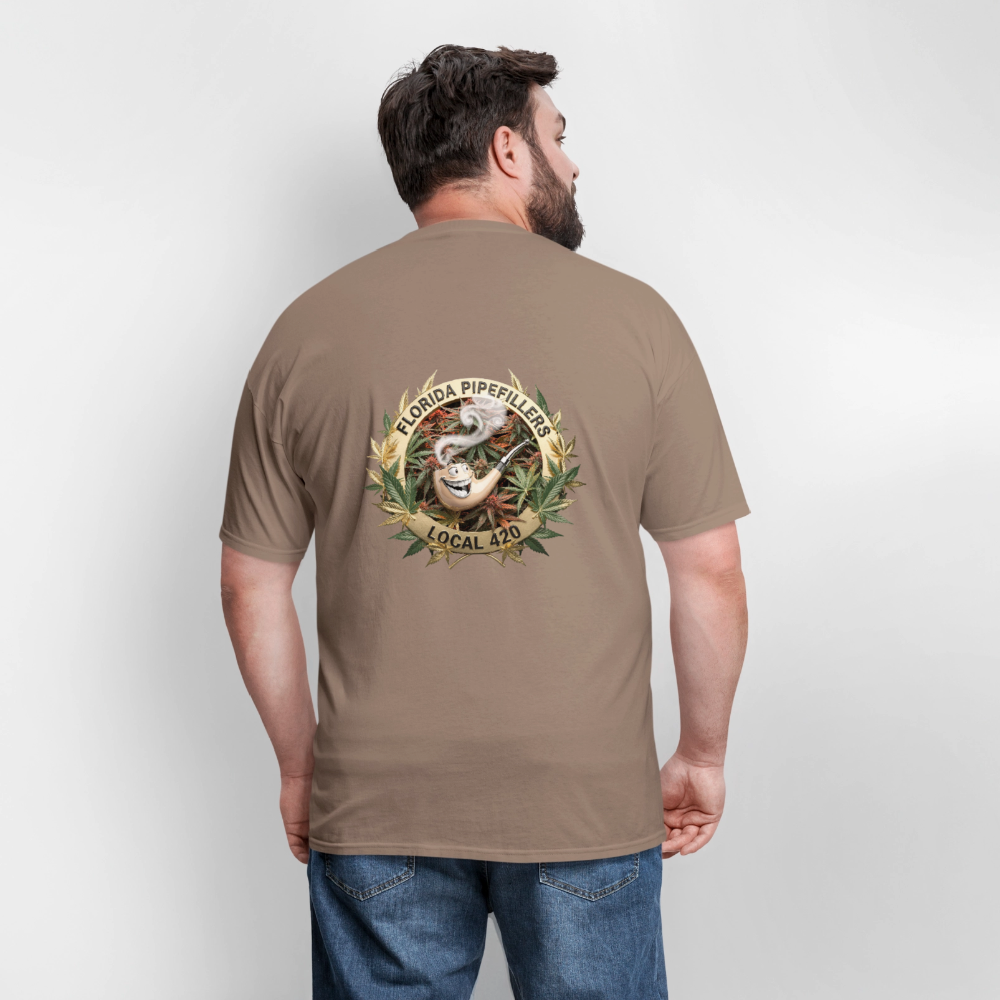 FLORIDA PIPEFILLERS LOCAL 420 F/B DESIGN Men's T-Shirt - safari