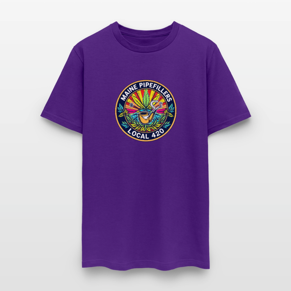 MAINE PIPEFILLERS LOCAL 420 2 EMBLEM Men's T-Shirt - purple
