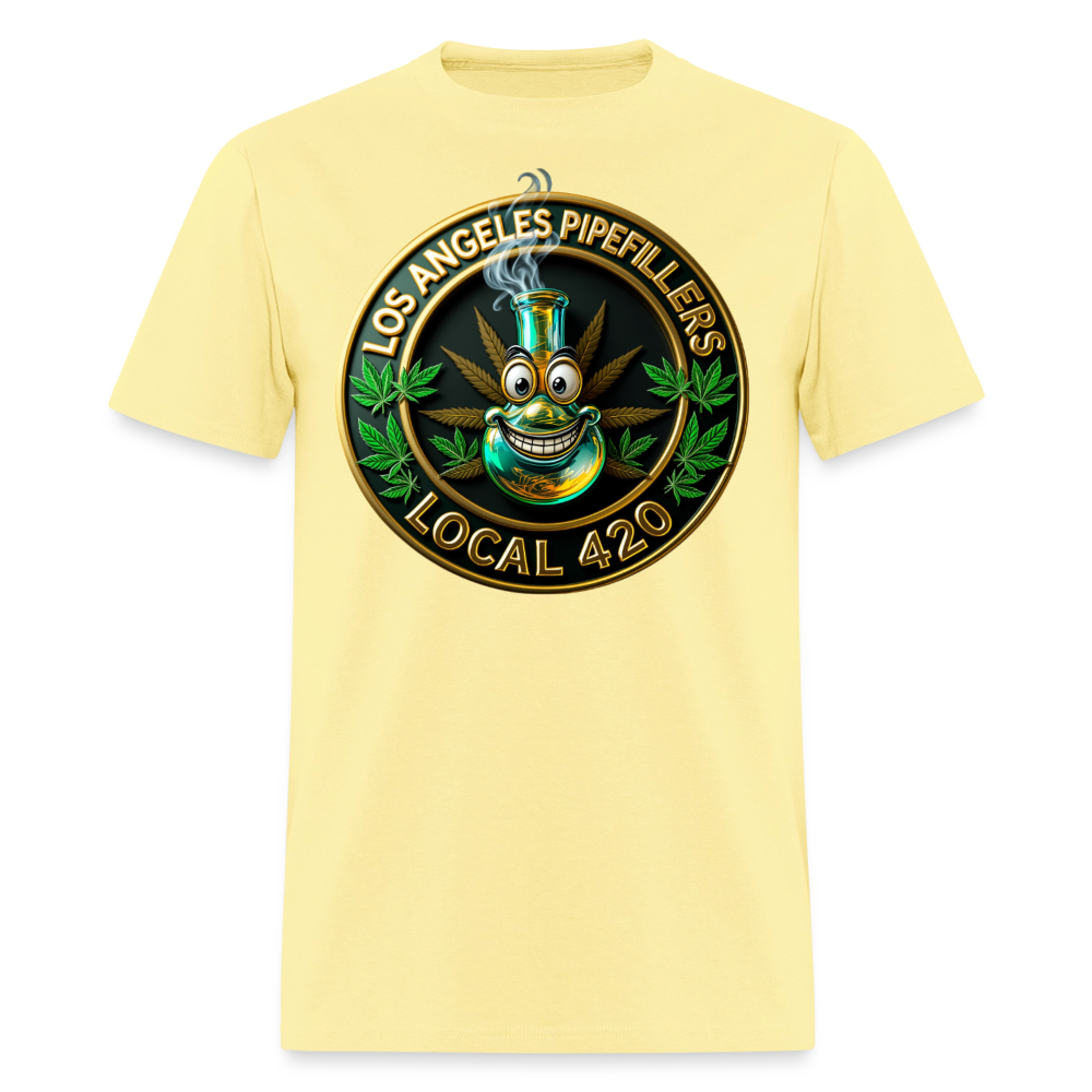 LOS ANGLES PIPEFILLERS LOCAL 420 Men's T-Shirt - cornsilk