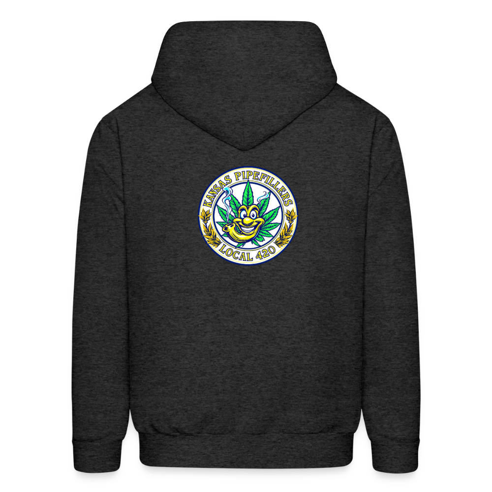 KANSAS PIPEFILLERS LOCAL 420 F/B DESIGNS Men's Hoodie - charcoal grey