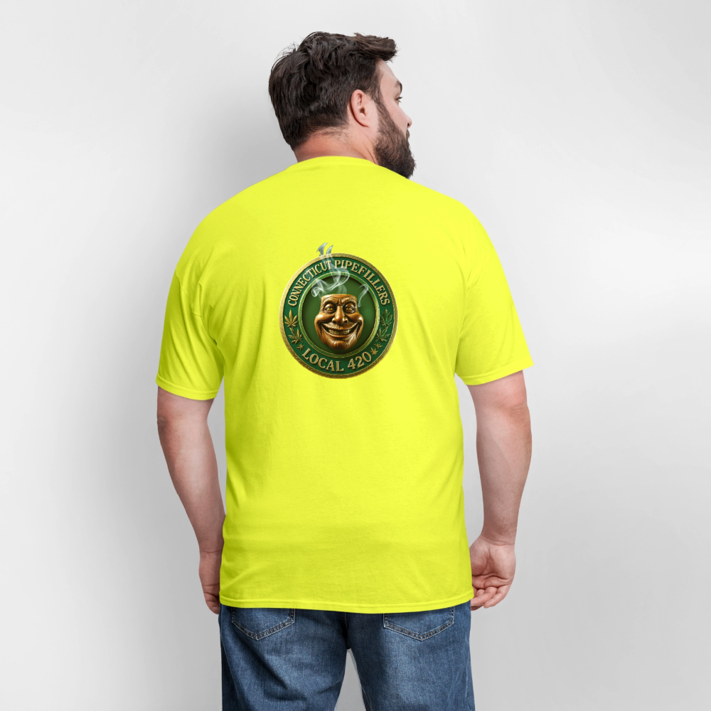CONNECTICUT PIPEFILLERS LOCAL 420 F/B DESIGN Men's T-Shirt - safety green
