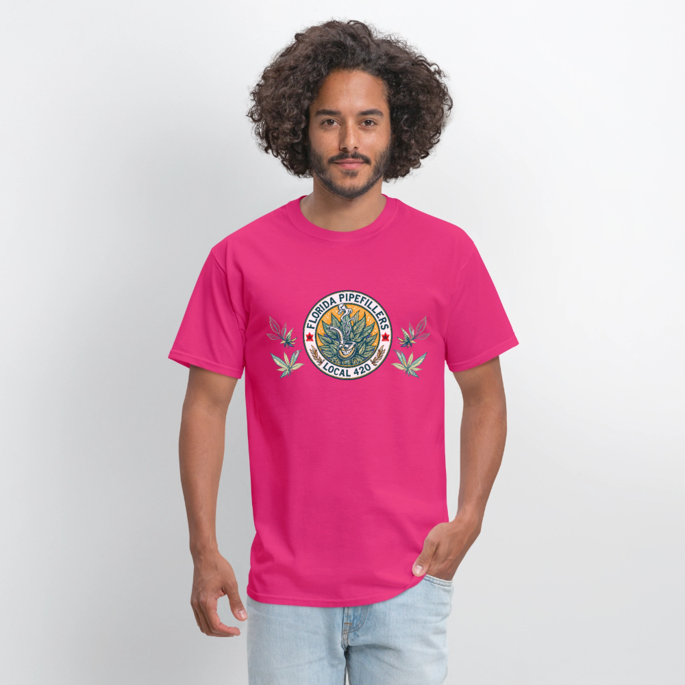 FLORIDA PIPEFILLERS LOCAL 420 Men's T-Shirt - fuchsia