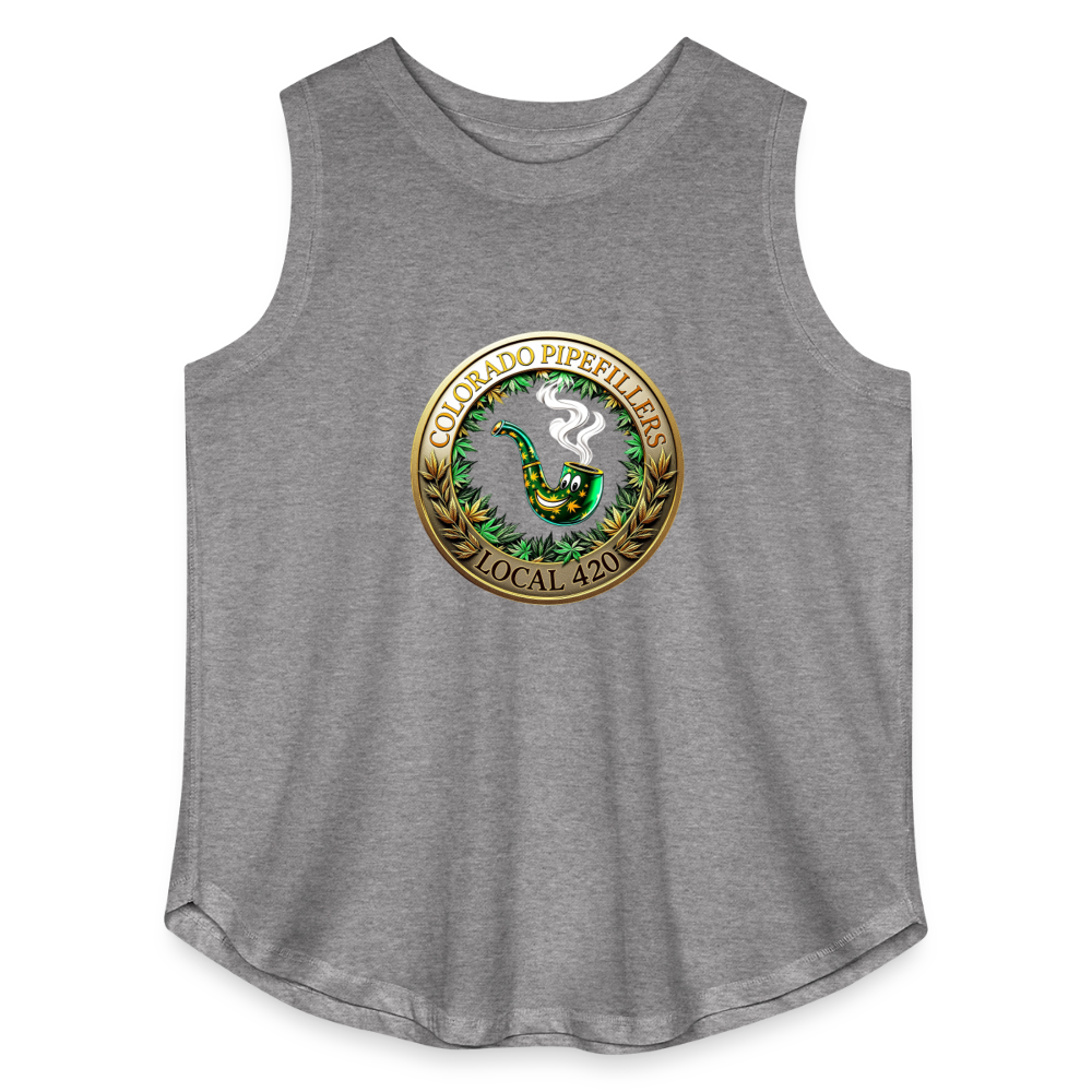 COLORADO PIPEFILLERS LOCAL 420 Women's Curvy Relaxed Tank Top - granite heather 