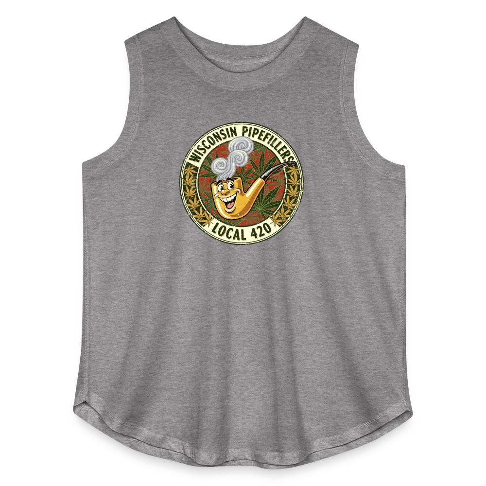 WISCONSIN PIPEFILLERS LOCL 420 F/B DESIGN Women's Curvy Relaxed Tank Top - granite heather 
