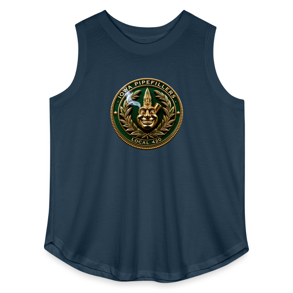 IOWA PIPEFILLERS LOCAL 420 F/B DESIGN Women's Curvy Relaxed Tank Top - denim