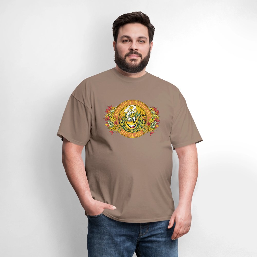 MISSISSIPPI PIPEFILLERS LOCAL 420 F/B DESIGNS Men's T-Shirt - safari