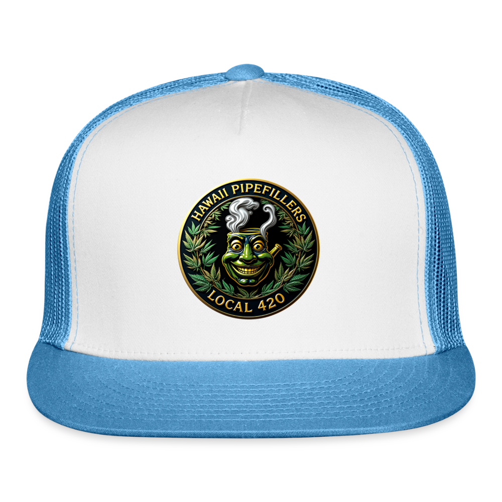 HAWAII PIPEFILLERS LOCAL 420 Trucker Hat - white/blue