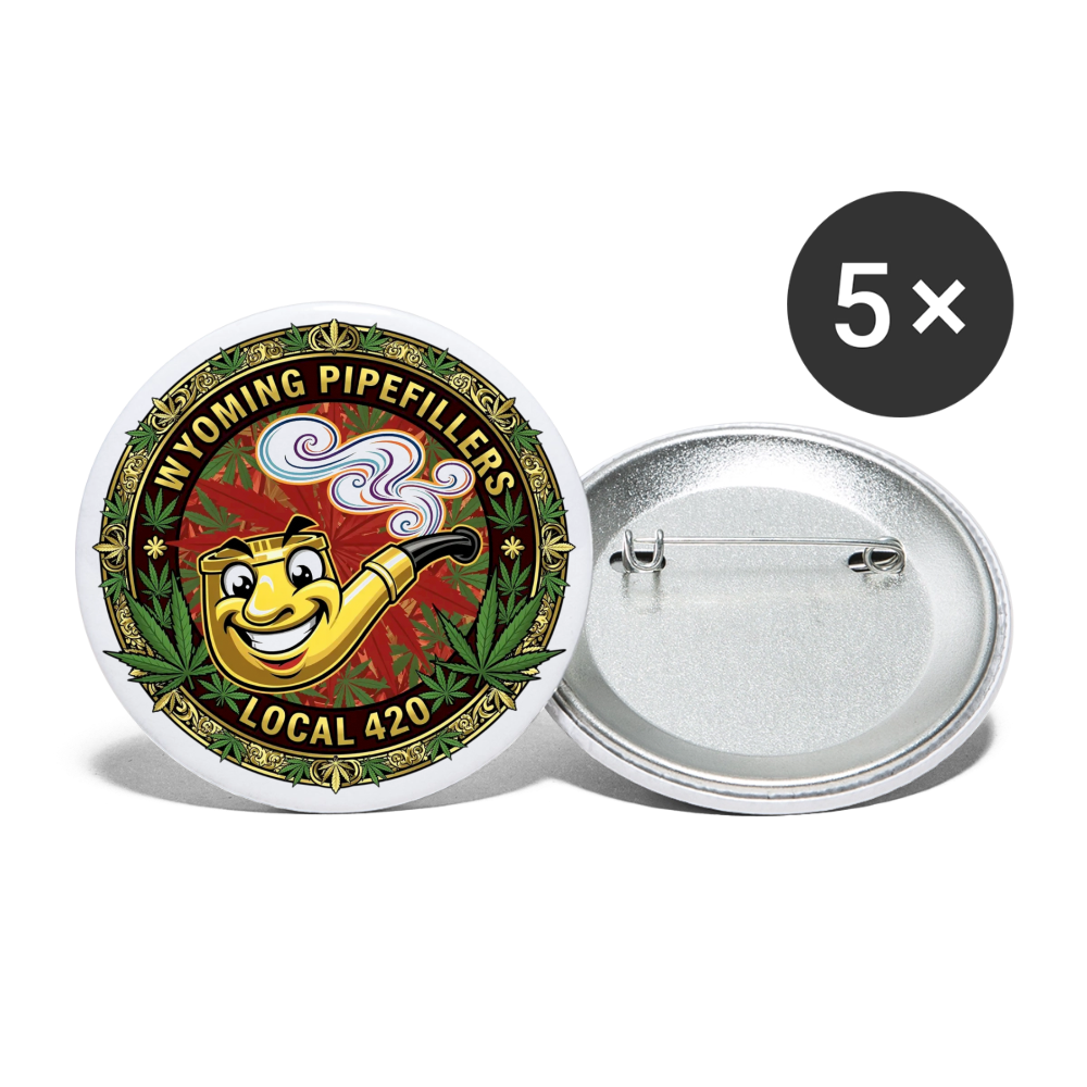 WYOMING PIPEFILLERS LOCAL 420 Union Buttons small 1'' (5-pack) 3 - white