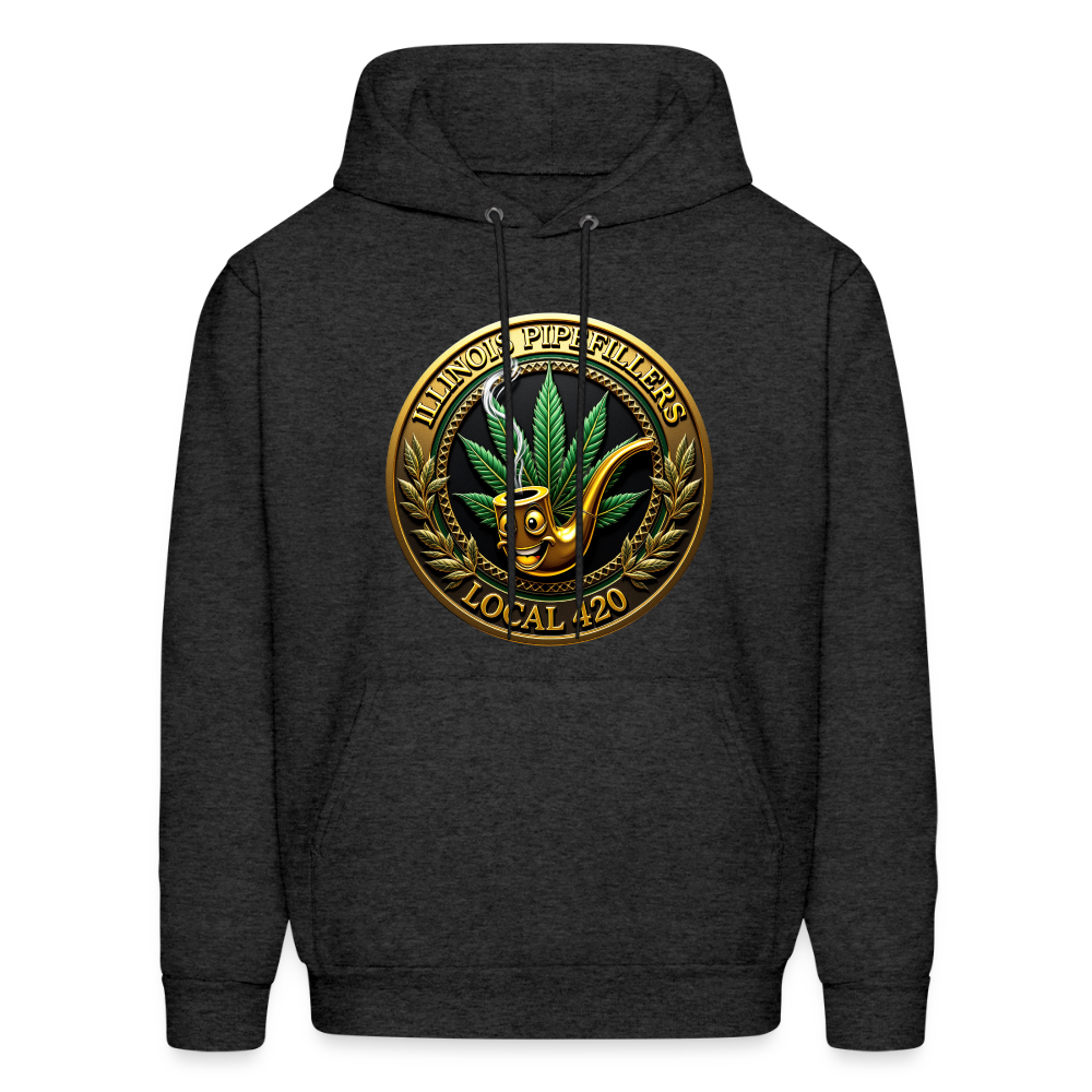 ILLINOIS PIPEFILLERS LOCAL 420  Men's Hoodie - charcoal grey