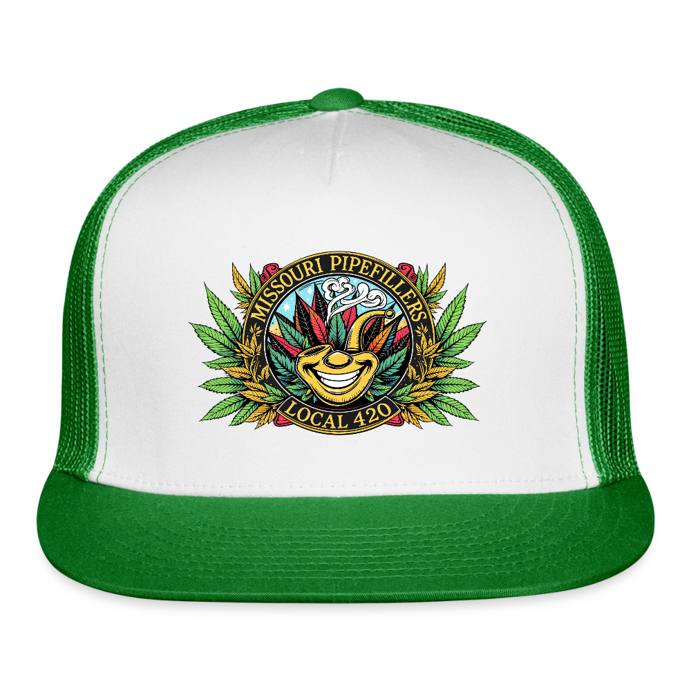 MISSOURI PIPEFILLERS LOCAL 420 Trucker Hat - white/kelly green