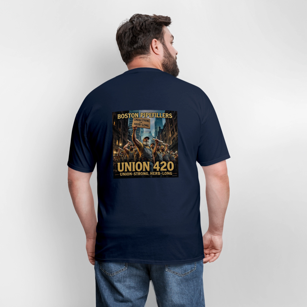 NEW ENGLAND PIPEFILLERS UNION 420 Men's T-Shirt - navy