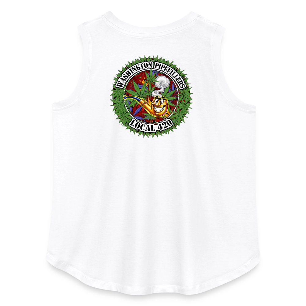 WASHINGTON PIPEFILLERS LOCAL 420 F/B DESIGN Women's Curvy Relaxed Tank Top - white