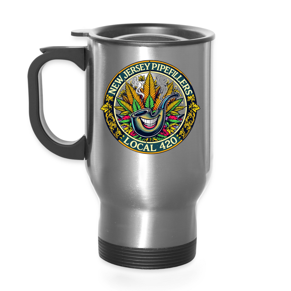 NEW JERSEY PIPEFILLERS LOCAL 420 Union Travel Mug - silver