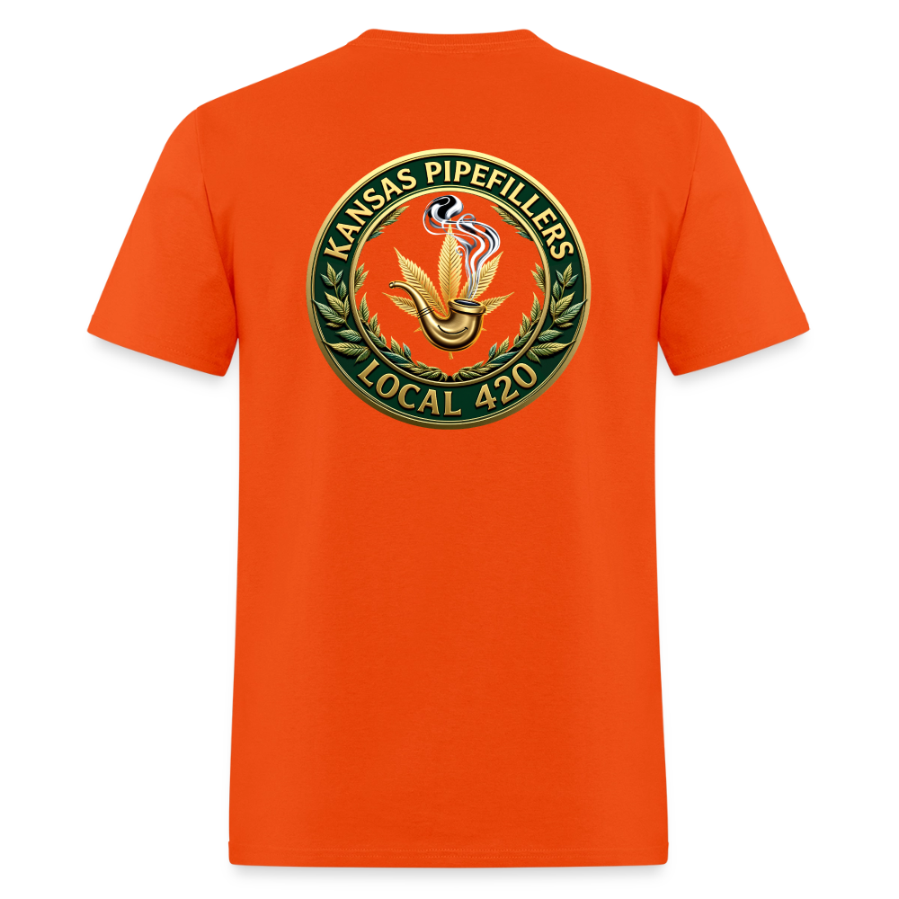 KANSAS PIPEFILLERS LOCAL 420 F/B DESIGNS Men's T-Shirt - orange