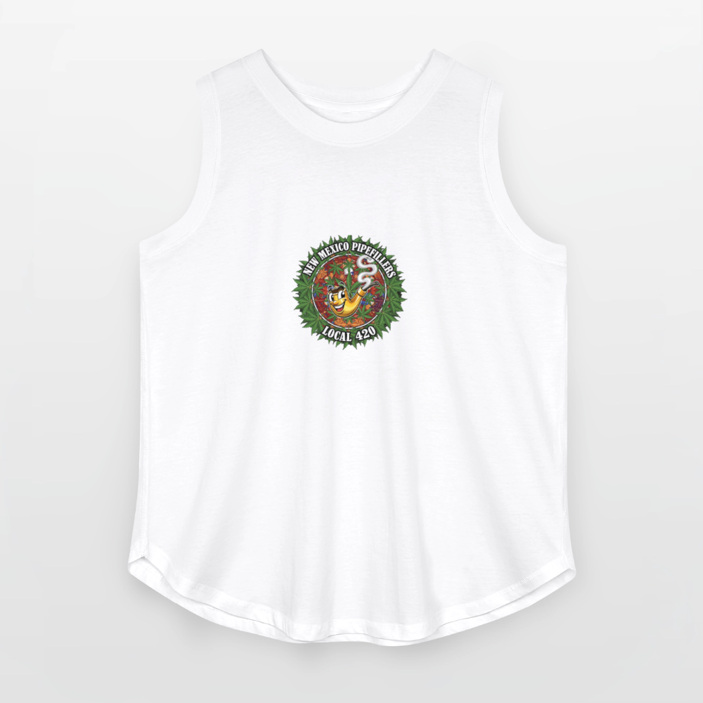 NEW MEXICO PIPEFILLERS LOCAL 420 Women's Curvy Relaxed Tank Top - white