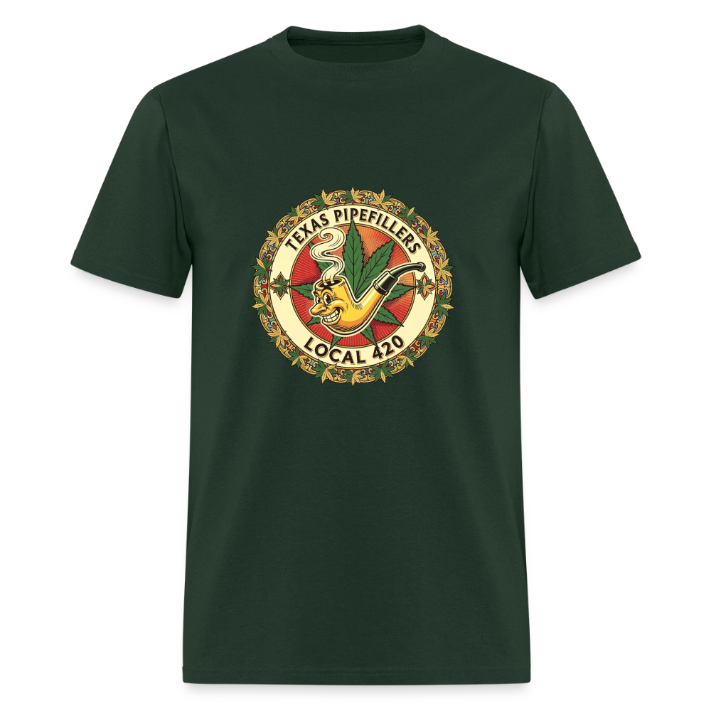 TEXAS PIPEFILLERS LOCAL 420 F/B DESIGN Men's T-Shirt - forest green