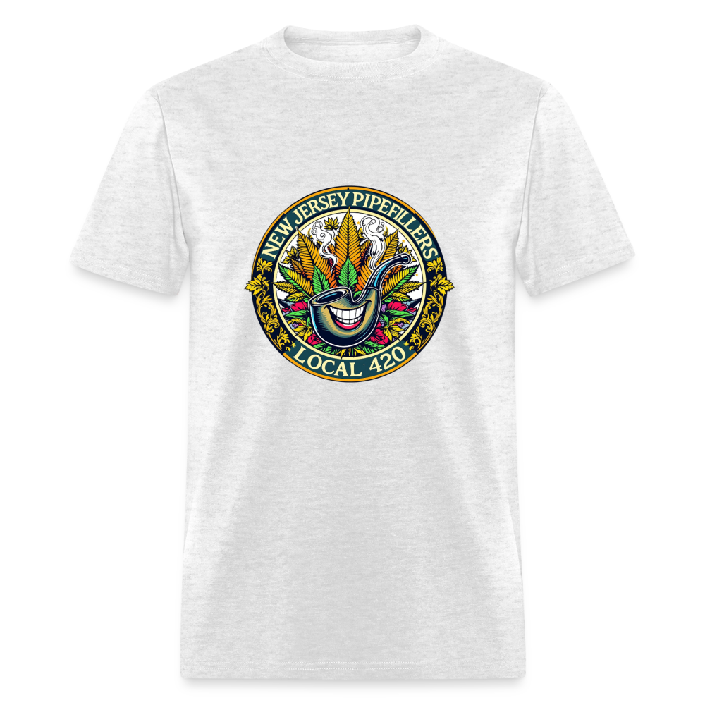 NEW JERSEY PIPEFILLERS LOCAL 420  Men's T-Shirt - light heather gray