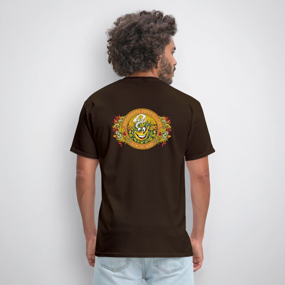MISSISSIPPI PIPEFILLERS LOCAL 420 F/B DESIGNS Men's T-Shirt - brown