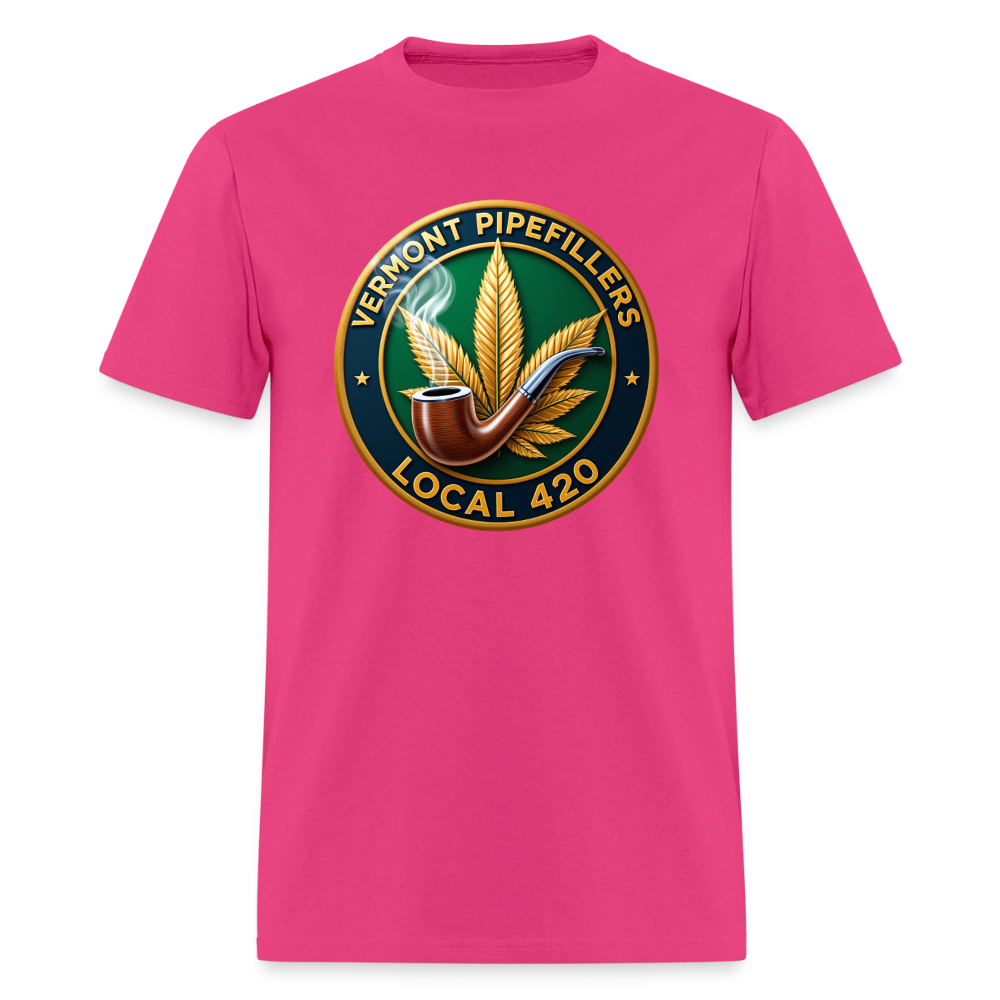VERMONT PIPEFILLERS LOCAL 420 2 EMBLEM Men's T-Shirt - fuchsia