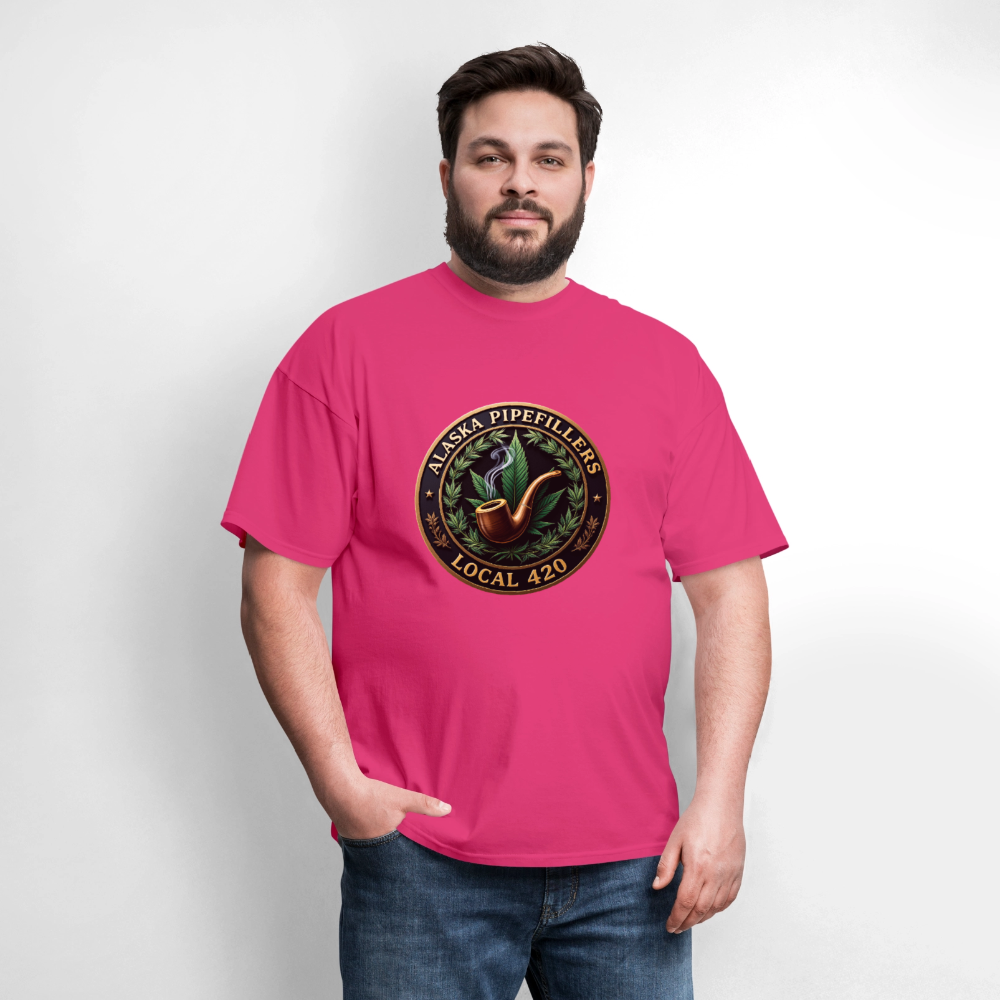 ALASKA PIPEFILLERS LOCAL 420 F/B DESIGN Men's T-Shirt - fuchsia