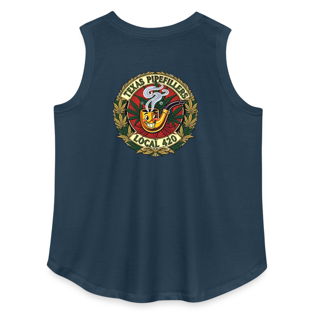 TEXAS PIPEFILLERS LOCAL 420 F.B DESIGN Women's Curvy Relaxed Tank Top - denim