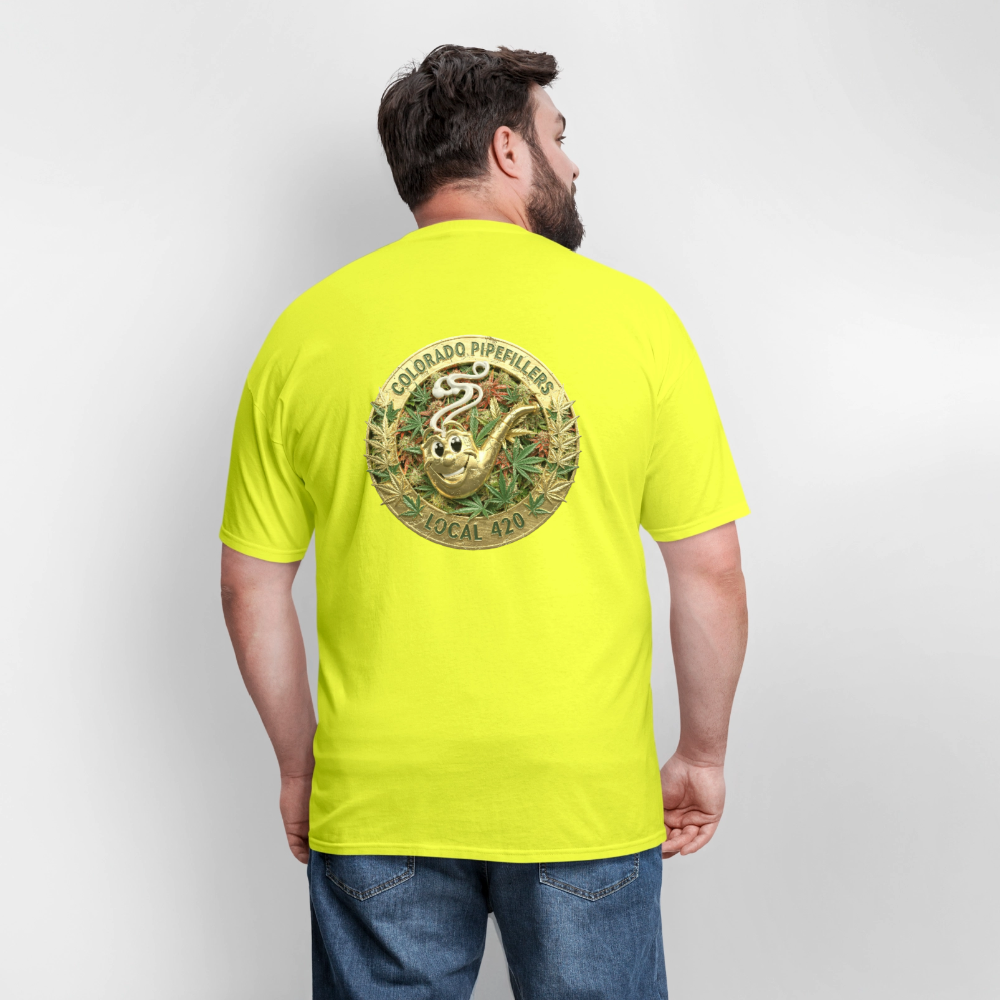 COLORADO PIPEFILLERS LOCAL 420 Men's T-Shirt - safety green