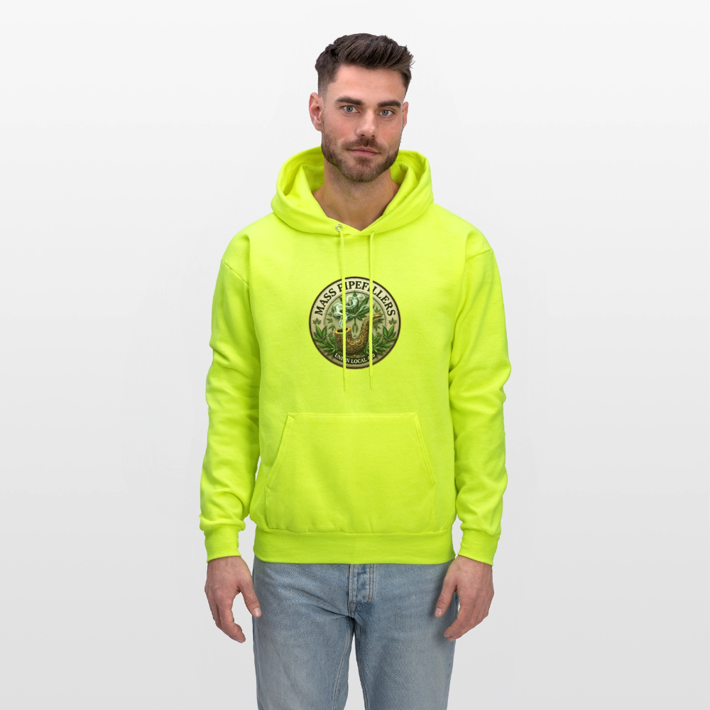 MASS PIPEFILLERS LOCAL 420 Men's Hoodie - safety green