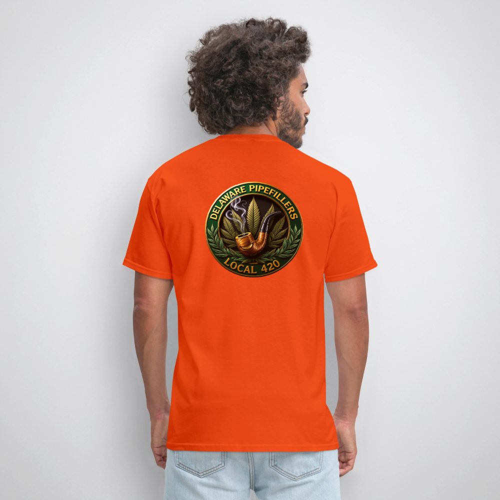 DELAWARE  PIPEFILLERS LOCAL 420 F/B DESIGN Men's T-Shirt - orange