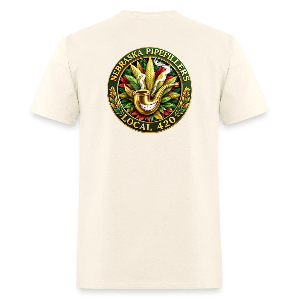 NEBRASKA PIPEFILLERS LOCAL 420 F/B DESIGNS Men's T-Shirt - sweet cream heather