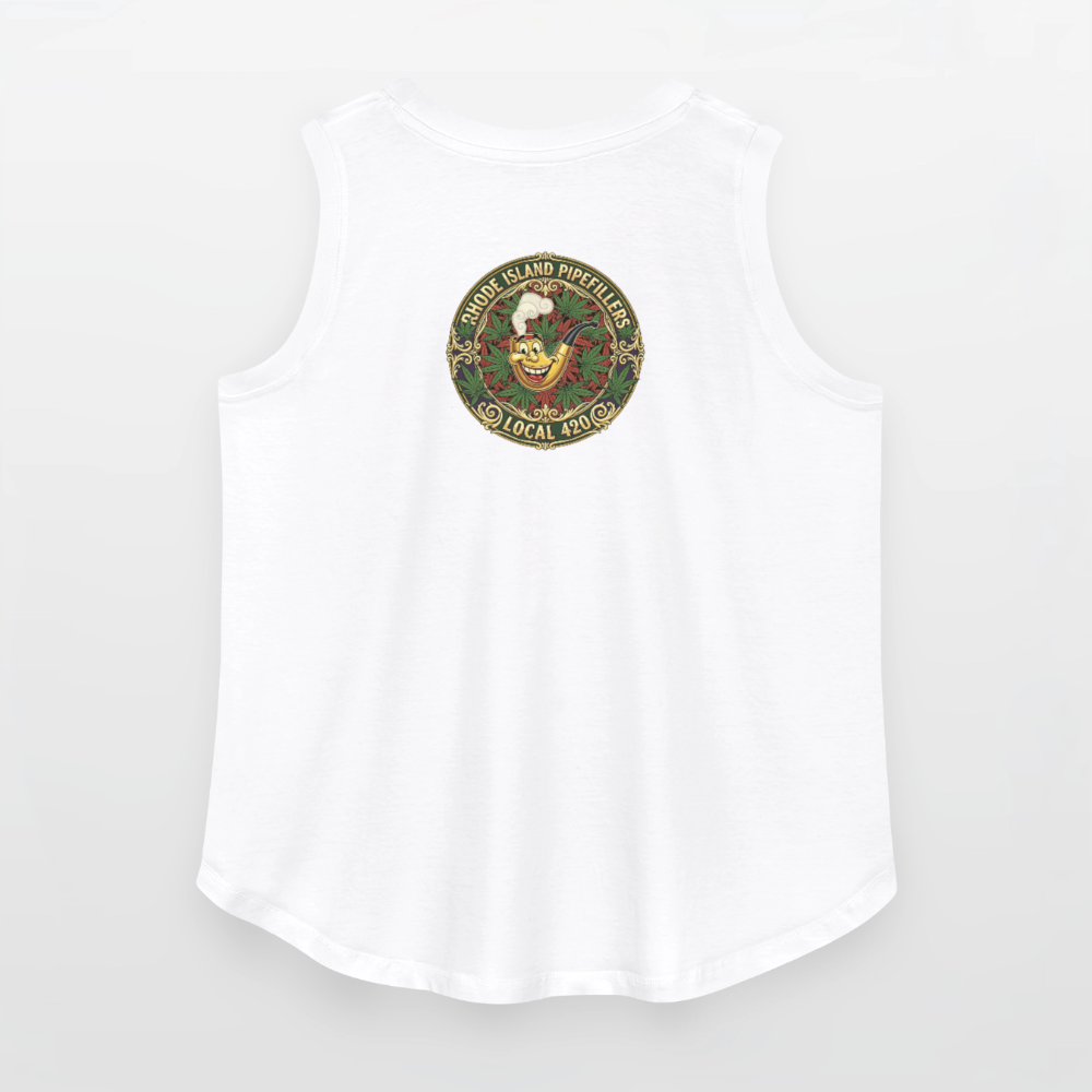 TEXAS PIPEFILLERS LOCAL 420 F/B DESIGN Women's Curvy Relaxed Tank Top - white