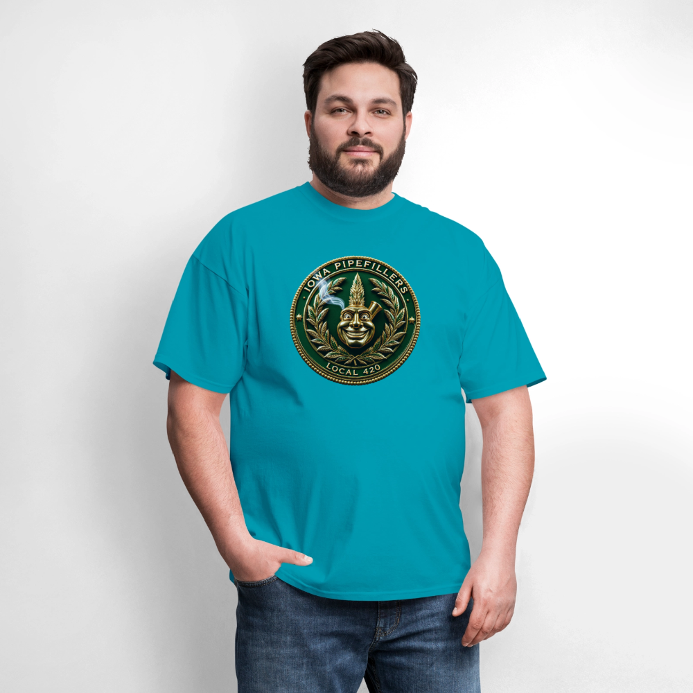 IOWA PIPEFILLERS LOCAL 420 F/B DESIGN Men's T-Shirt - turquoise