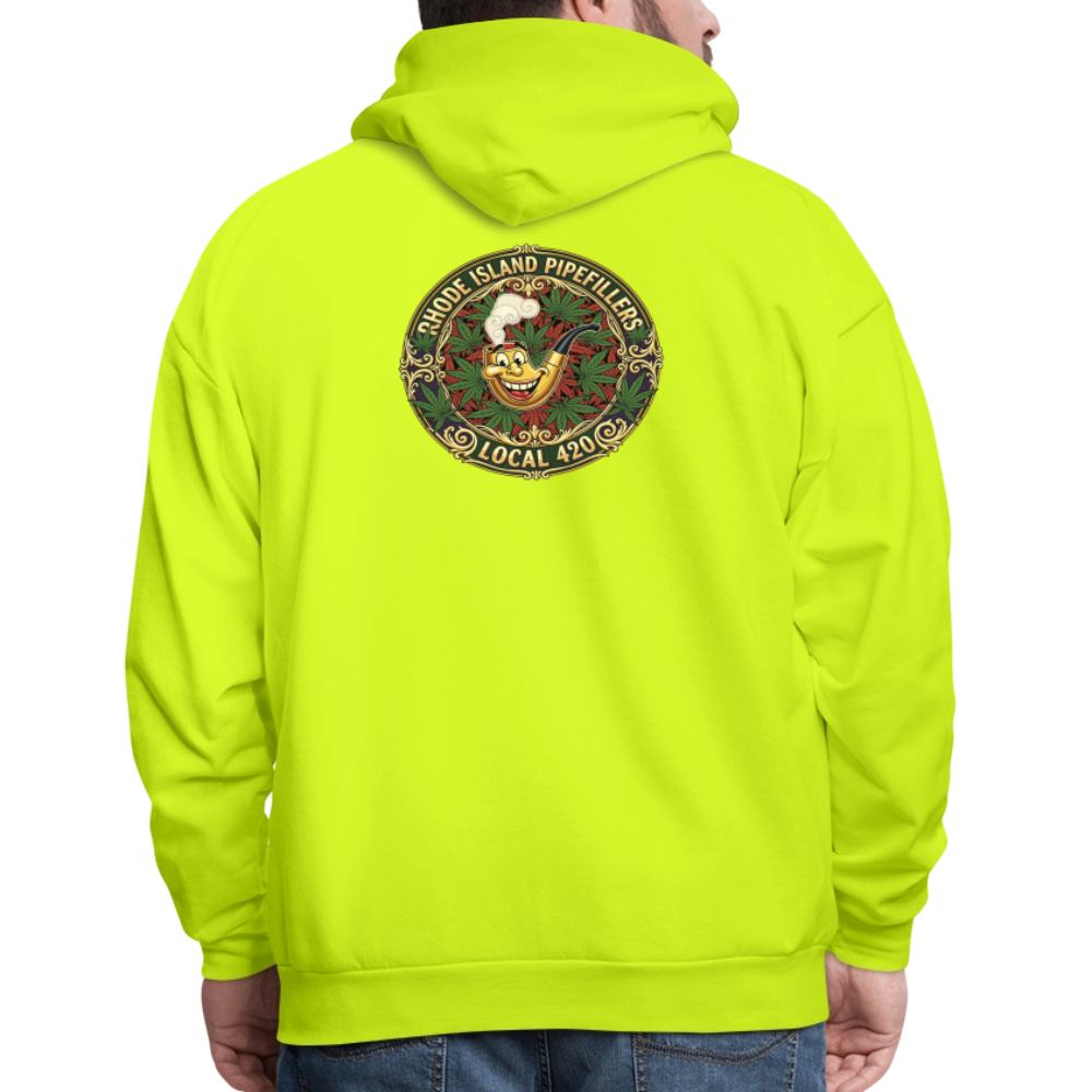 TEXAS PIPEFILLERS LOCAL 420 F/B DESIGN Men's Hoodie - safety green