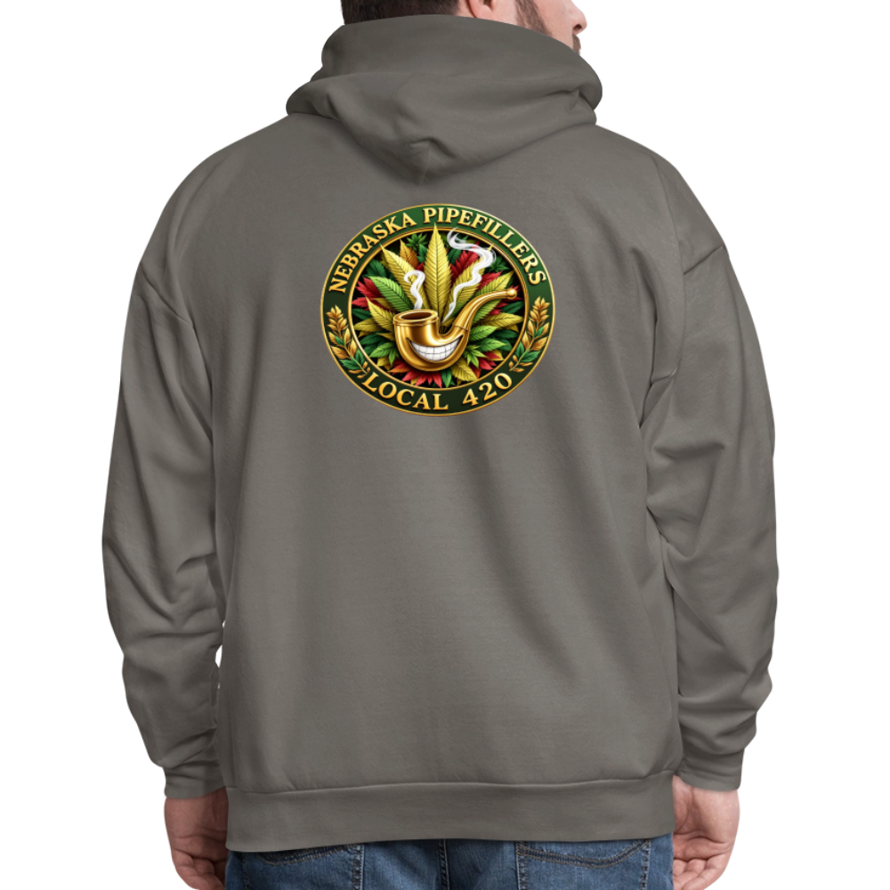 NEBRASKA PIPEFILLERS LOCAL 420 F/B DESIGNS Men's Hoodie - asphalt gray