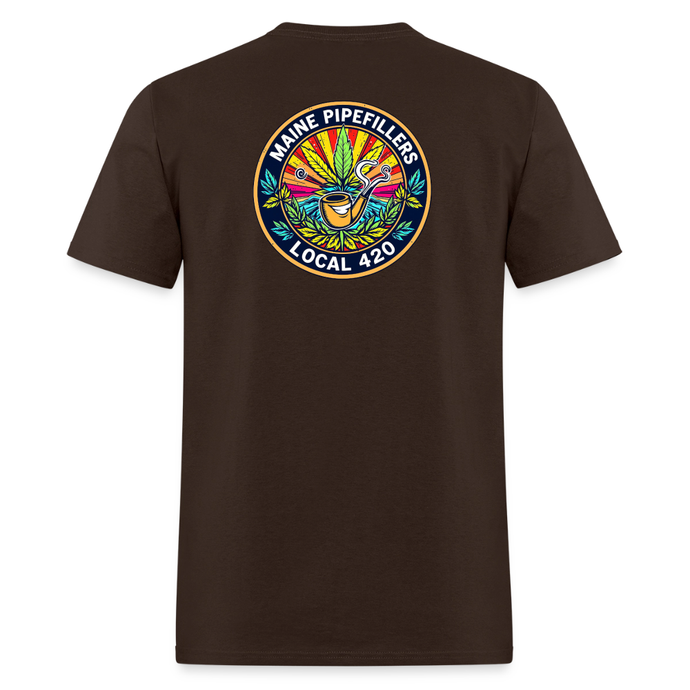 MAINE PIPEFILLERS LOCAL 420 2 EMBLEM Men's T-Shirt - brown