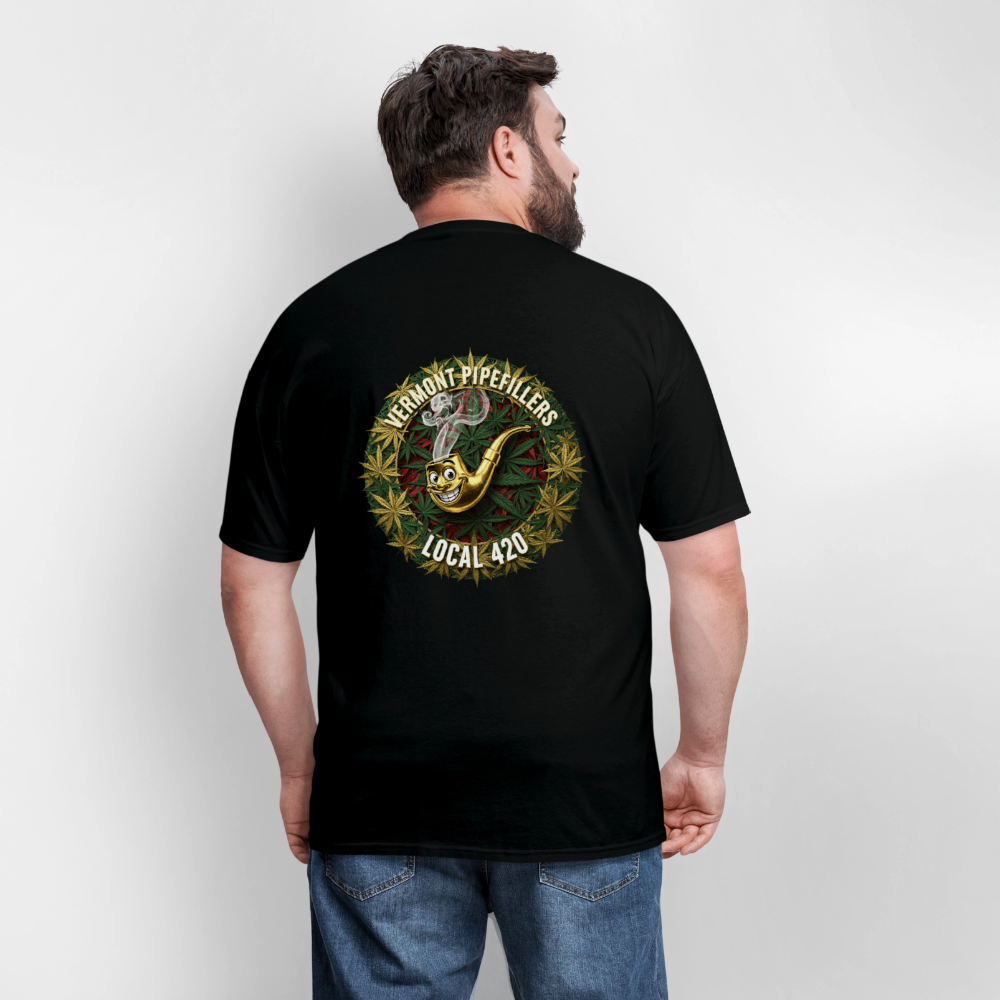 VERMONT PIPEFILLERS LOCAL 420  F/B DESIGN Men's T-Shirt - black
