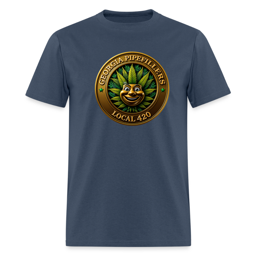 GEORGIA PIPEFILLERS LOCAL 420 F/B DESIGN  Men's T-Shirt -  blue dusk