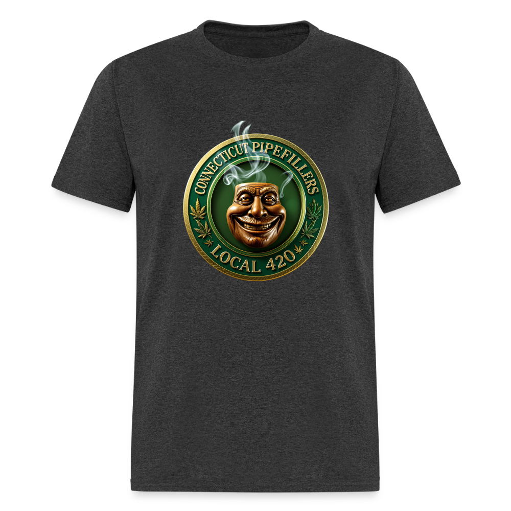 CONNECTICUT PIPEFILLERS LOCAL 420 F/B DESIGN Men's T-Shirt - heather black