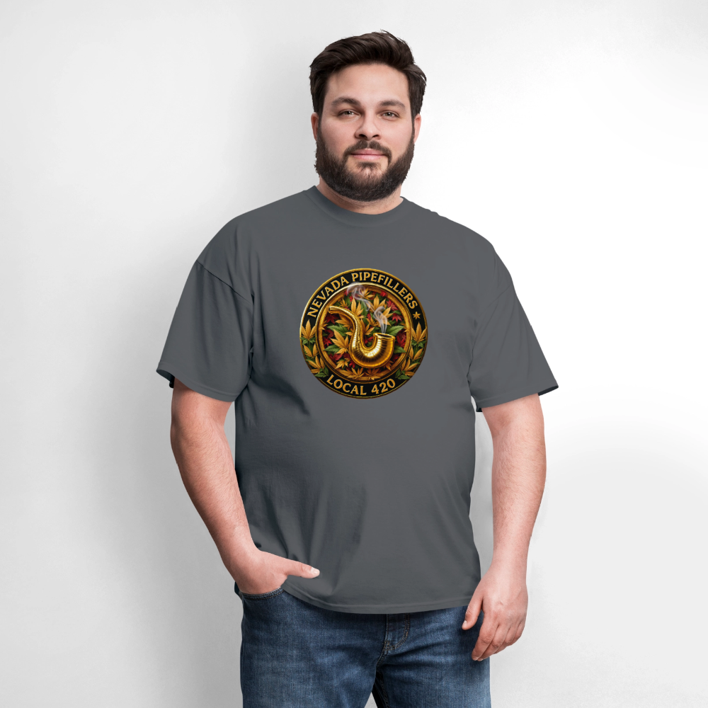 NEVADA PIPEFILLERS LOCAL 420 F/B DESIGN Men's T-Shirt - charcoal
