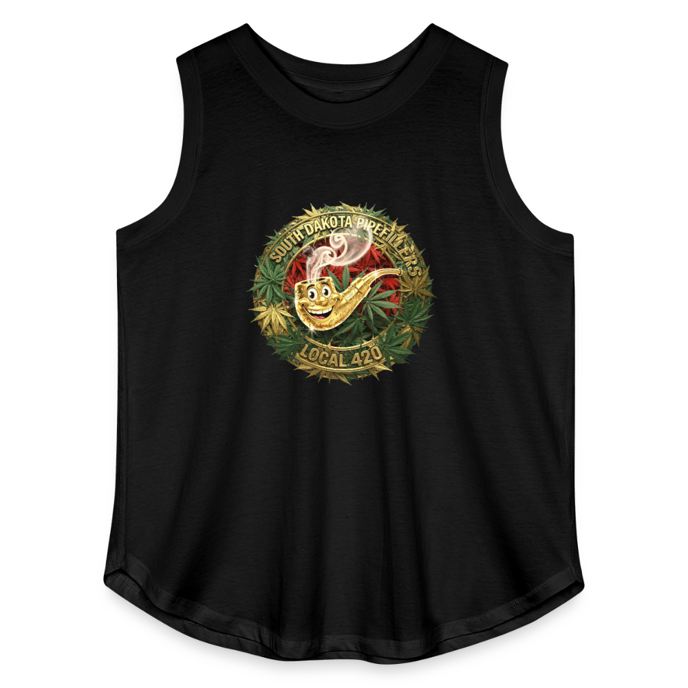 SOUTH DAKOTA PIPEFILLERS LOCAL 420  F/B DESIGN Women's Curvy Relaxed Tank Top - black