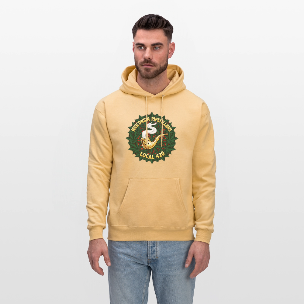 WISCONSIN PIPEFILLERS LOCAL 420 Men's Hoodie - light gold 