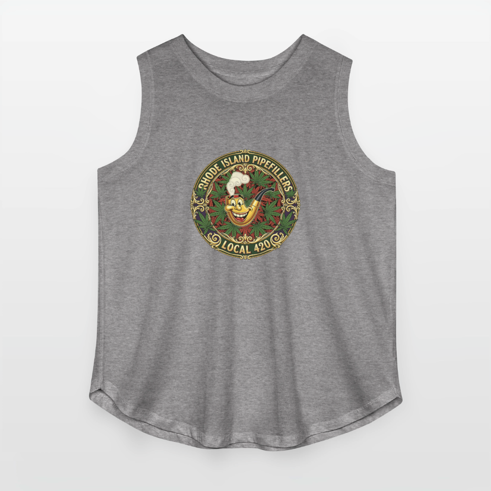 TEXAS PIPEFILLERS LOCAL 420  Women's Curvy Relaxed Tank Top - granite heather 